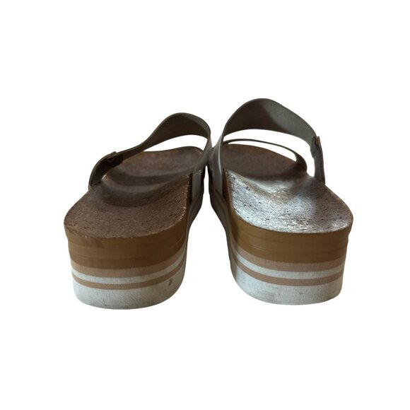 Reef Womens Cushion Vista High Cloud Size 9 Leather Slip On Beach Sandal Cork - Picture 3 of 10